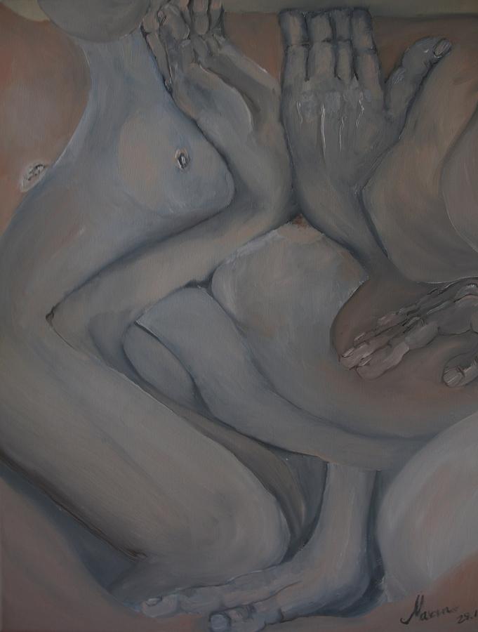 Abstract Painting - Sensitivity of love by Maryna Ausiaikova