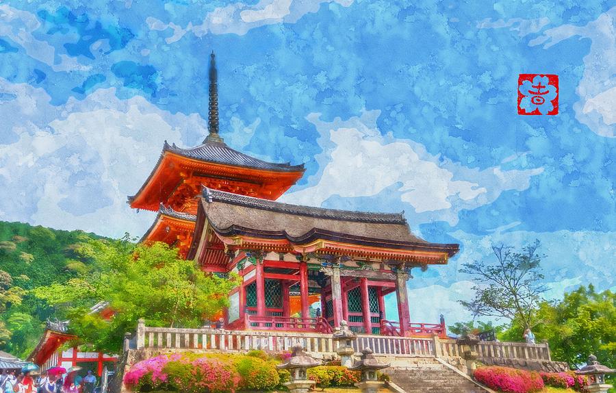 Senso Ji Temple Kyoto Japan 2 Painting by Celestial Images