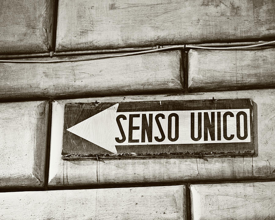 Senso Unico - One Way Photograph by Melanie Alexandra Price