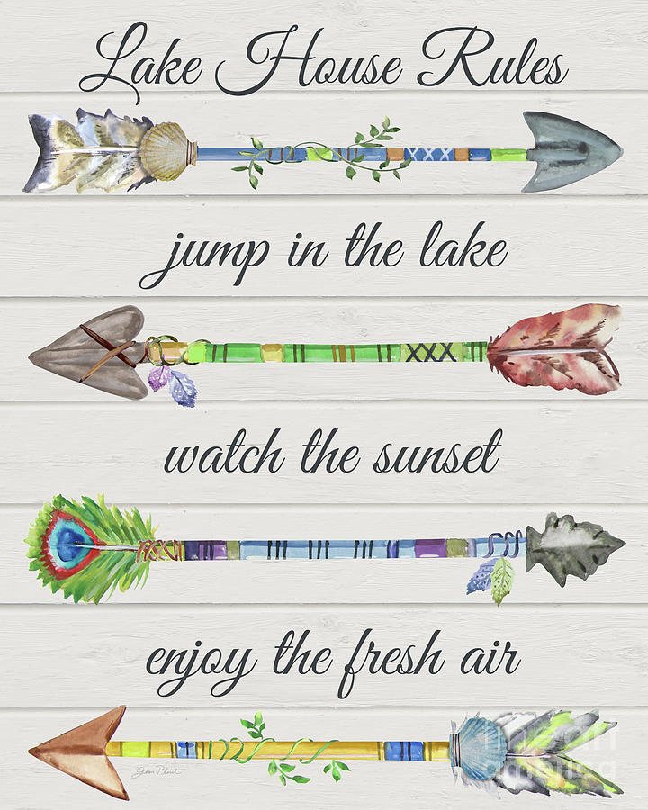 Sentimental Arrows-Lake House Rules Painting by Jean Plout