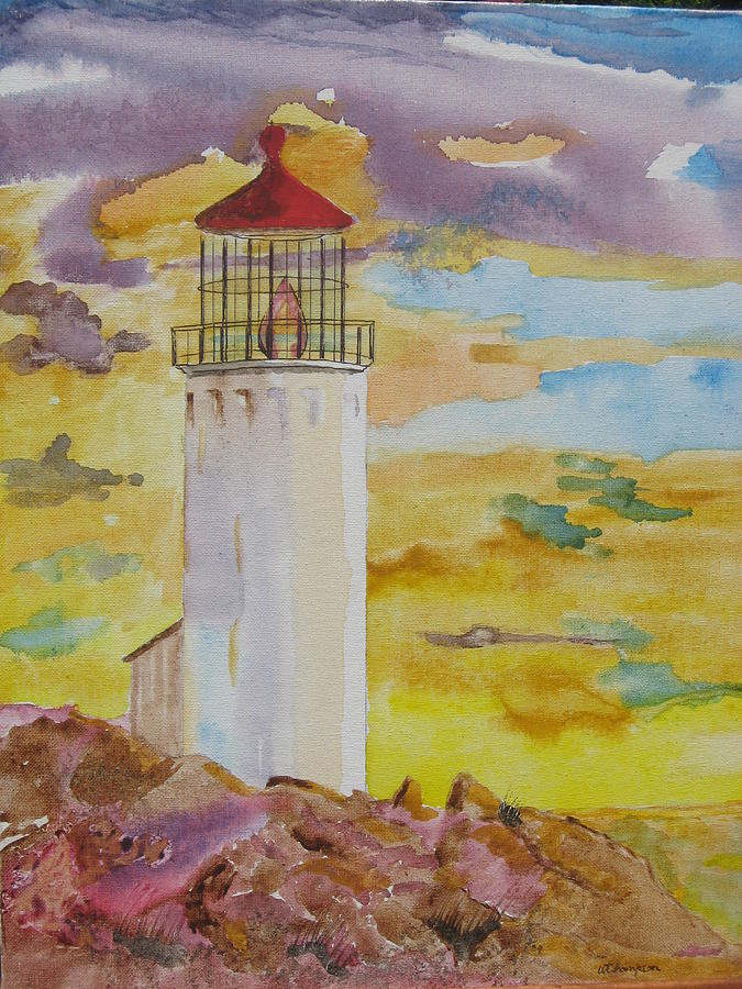 Sentinel Lighthouse Painting by Warren Thompson