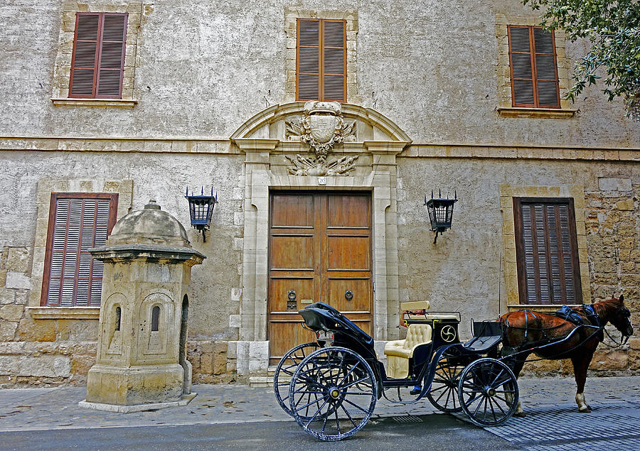 Sentry Building And Horse Drawn Carriage In Palma Majorca Spain Photograph by Rick Rosenshein