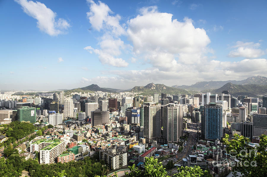Seoul cityscape on a sunny day Photograph by Didier Marti
