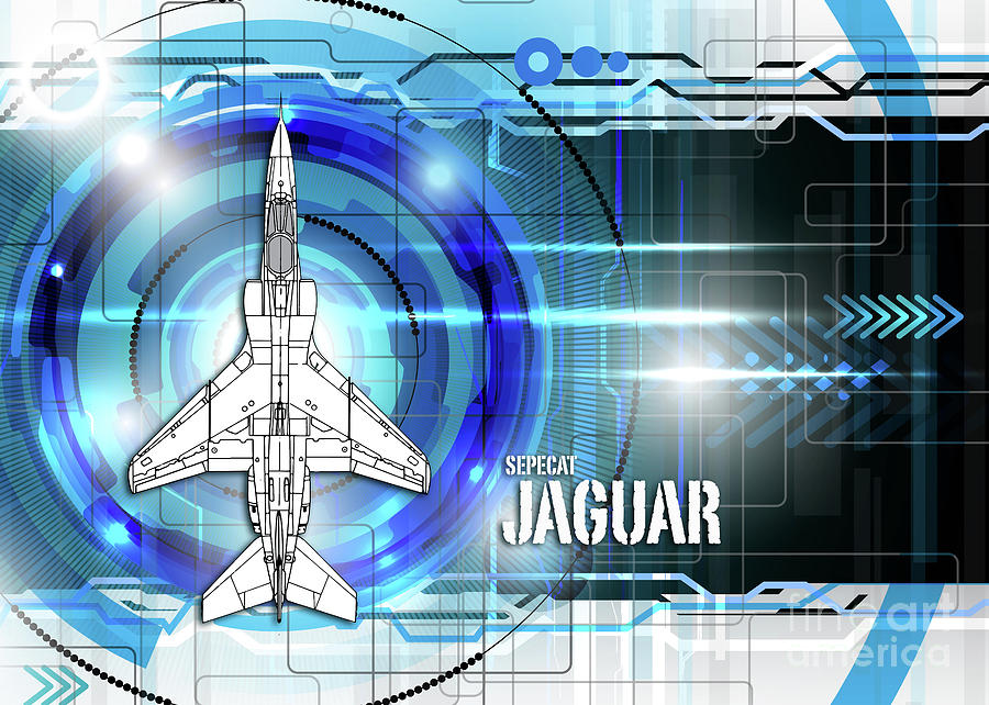 Sepecat Jaguar Blueprint Digital Art by Airpower Art