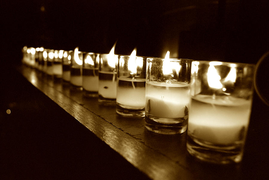 Sepia Candles Photograph by Trish Hale