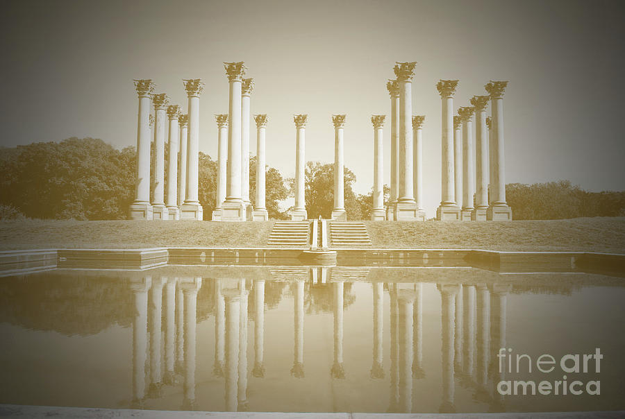 Greek Photograph - Sepia Columns by Jost Houk