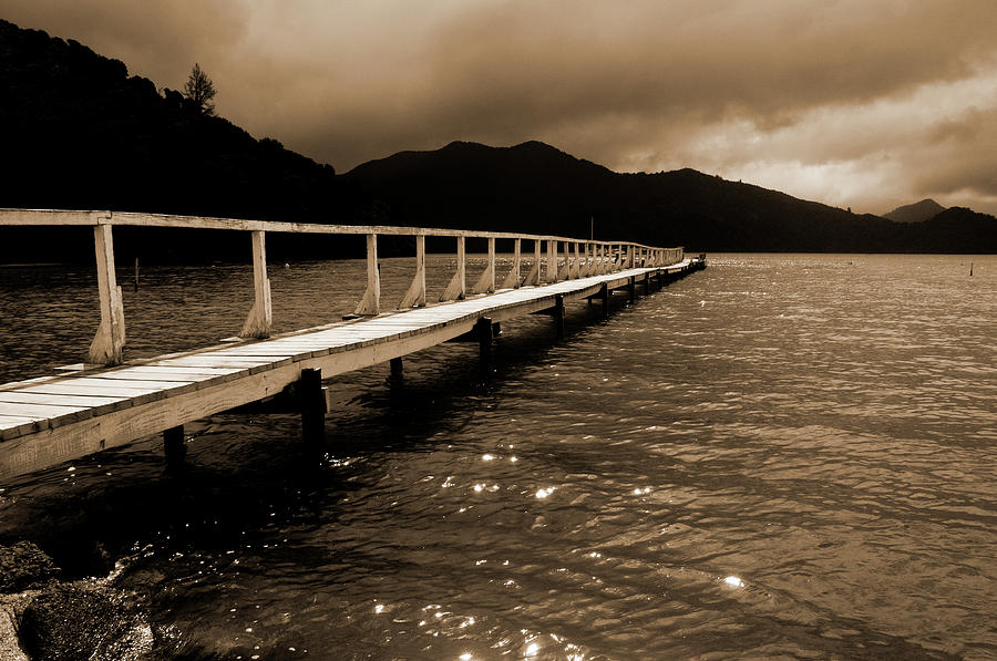 Sepia Pier Photograph by Andrew Dickman