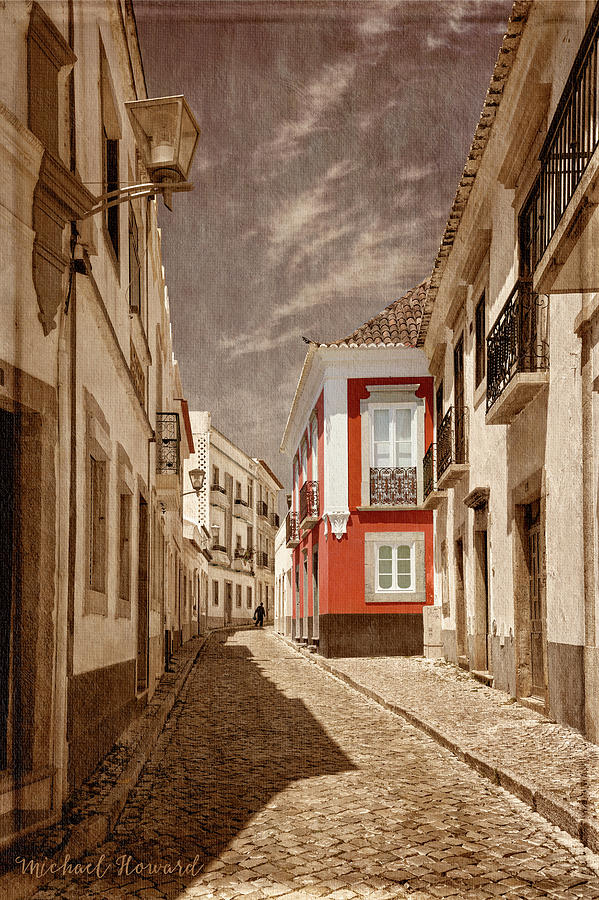 Sepia Tavira street, Portugal Photograph by Mikehoward Photography