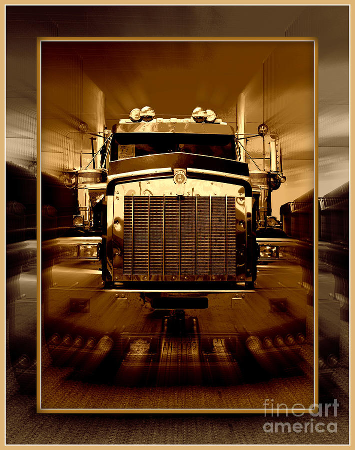 Sepia toned Kenworth Abstract Photograph by Randy Harris