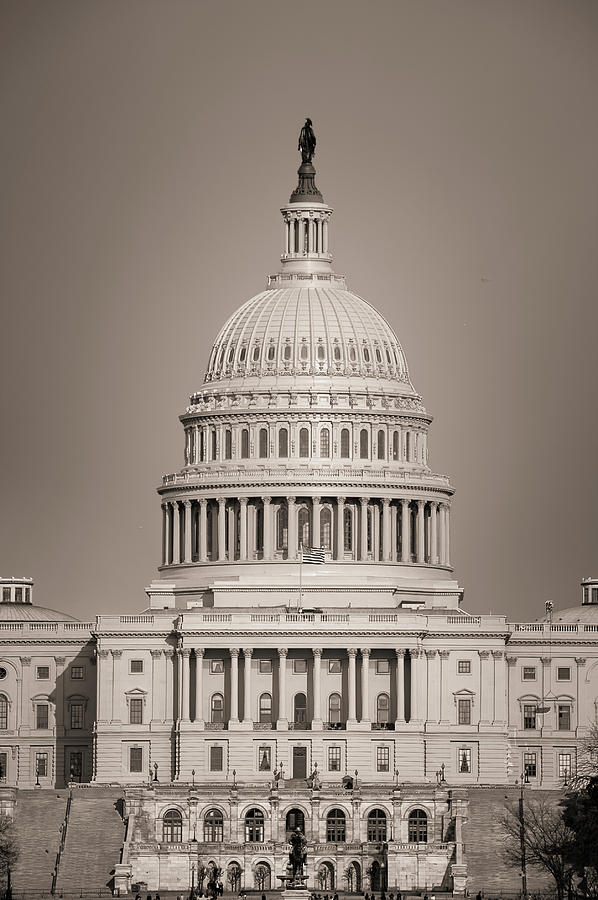 Capitol Building Photograph - Sepia Tones on the US Capitol Building by Gregory Ballos