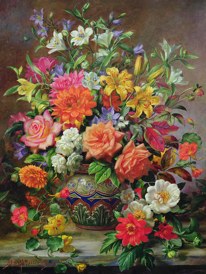 Albert Williams Painting - September Flowers   Symbols of Hope and Joy by Albert Williams