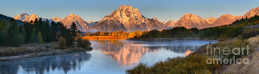 September Oxbow Bend Panorama Photograph by Adam Jewell