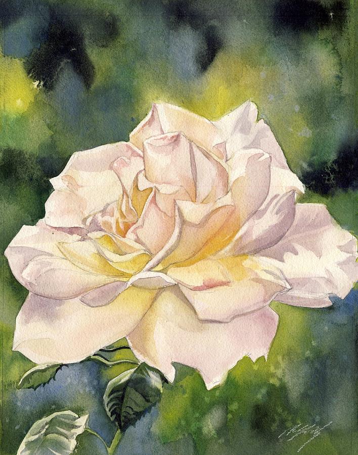 September Rose Painting by Alfred Ng