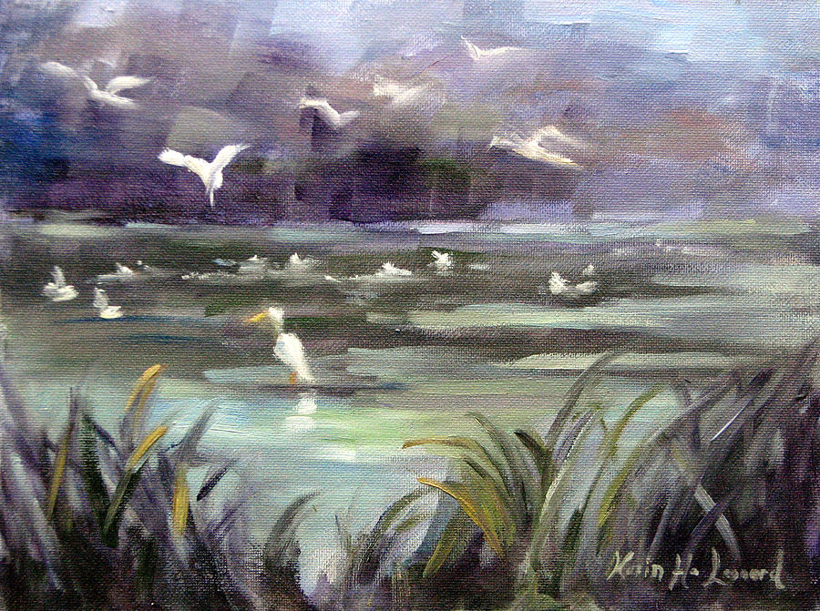 Bird Painting - September Slough by Karin  Leonard