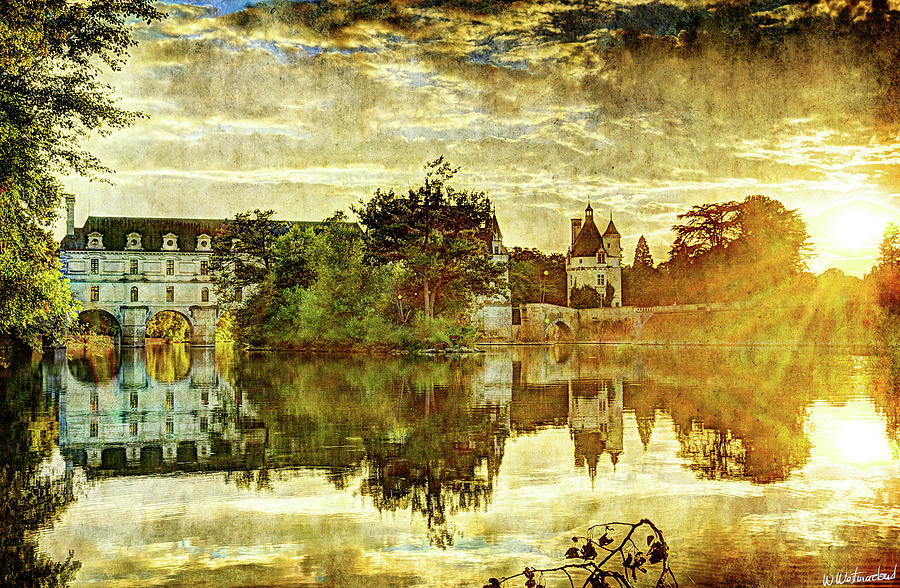September sunset in Chenonceau - vintage version Photograph by Weston Westmoreland