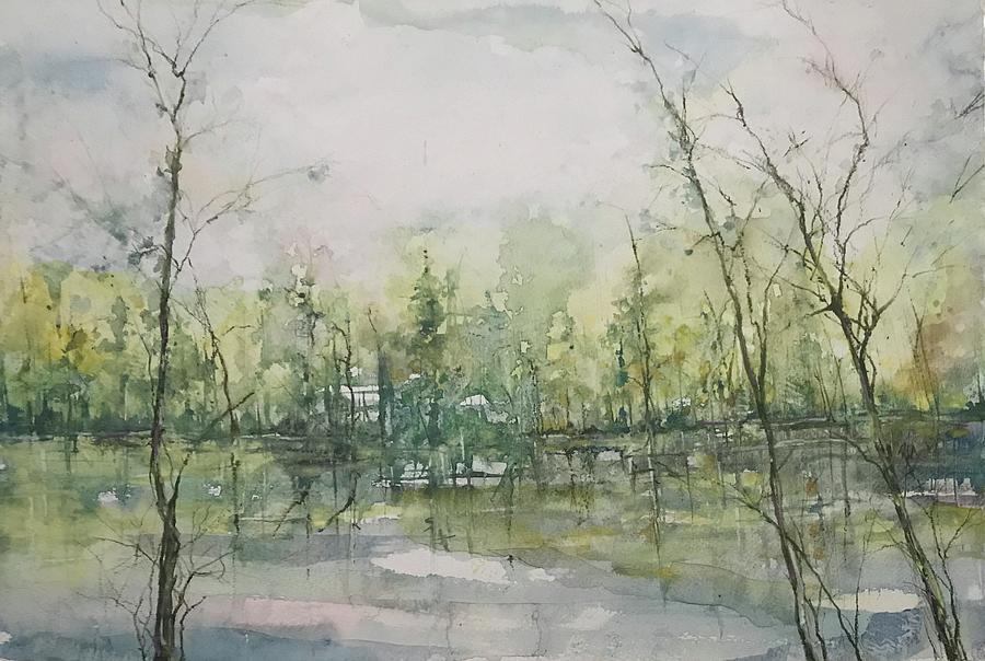 Septembers Morning On the River Painting by Robin Miller-Bookhout