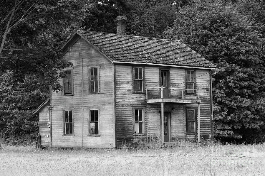 Sequim Old House B/W Photograph by Louise Magno