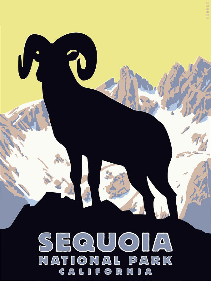 Sequoia National Park Digital Art - Sequoia National Park Bighorn Sheep by Steve Forney