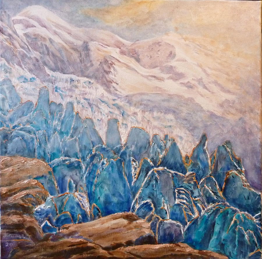 Mountain Painting - seracs e Mont blanc by Danielle Arnal