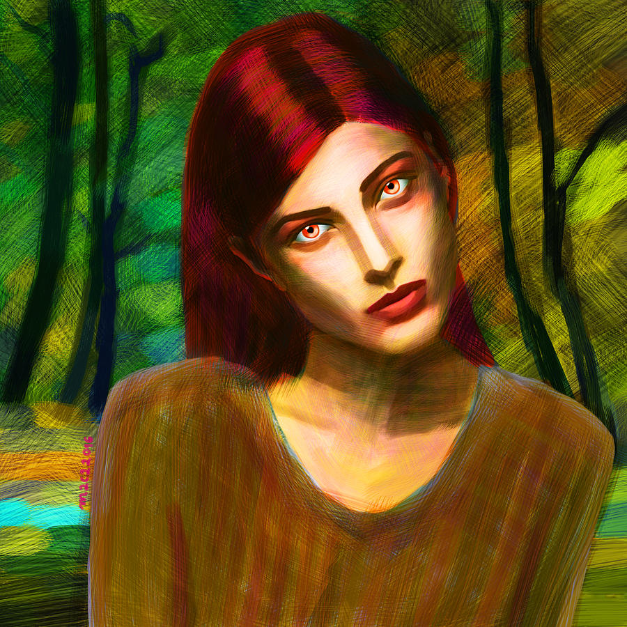 Serena In The Woods Evening Painting By Maciej Mackiewicz Fine Art