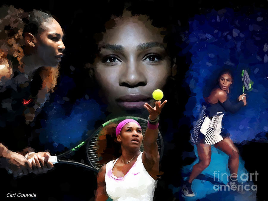 Serena Williams Painting by Carl Gouveia