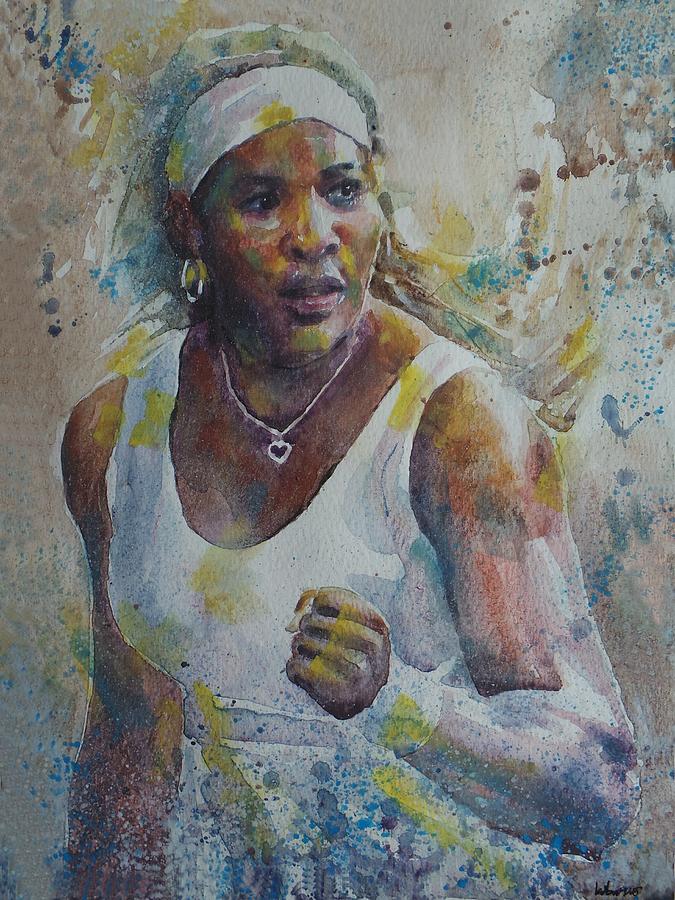 Serena Williams - Portrait 5 Painting by Baris Kibar