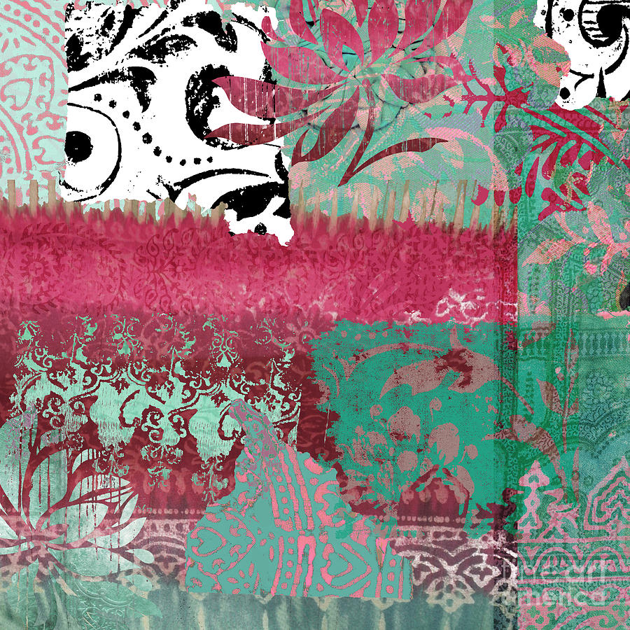 Serendipity Damask Batik I Painting by Mindy Sommers
