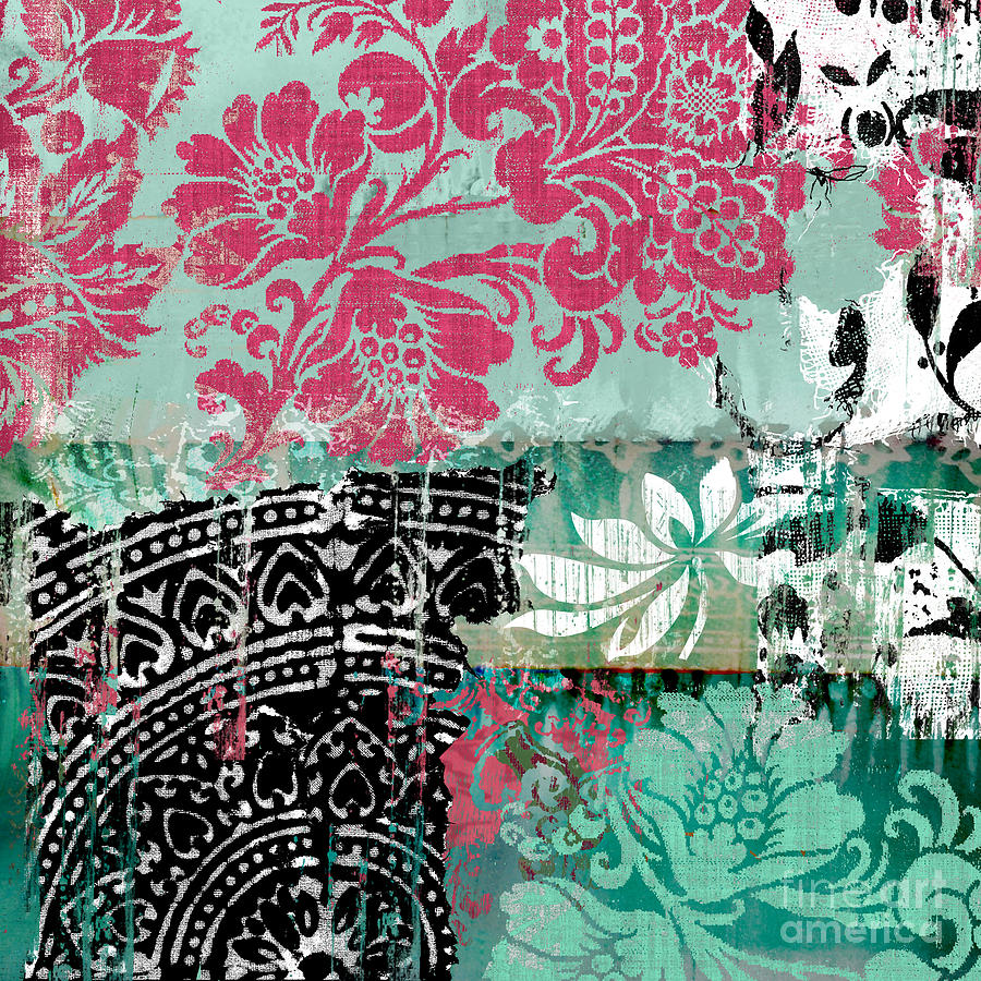 Shibori Painting - Serendipity Damask Batik II by Mindy Sommers Shibori Painting - Serendipity Damask Batik II by Mindy Sommers