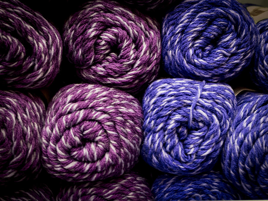 Tweedy Purple Yarn Photograph by Jean Noren
