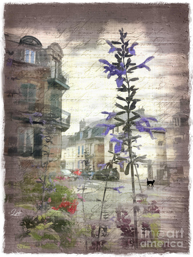 Flower Painting - A Stroll Through the Old Village by Linda Ouellette