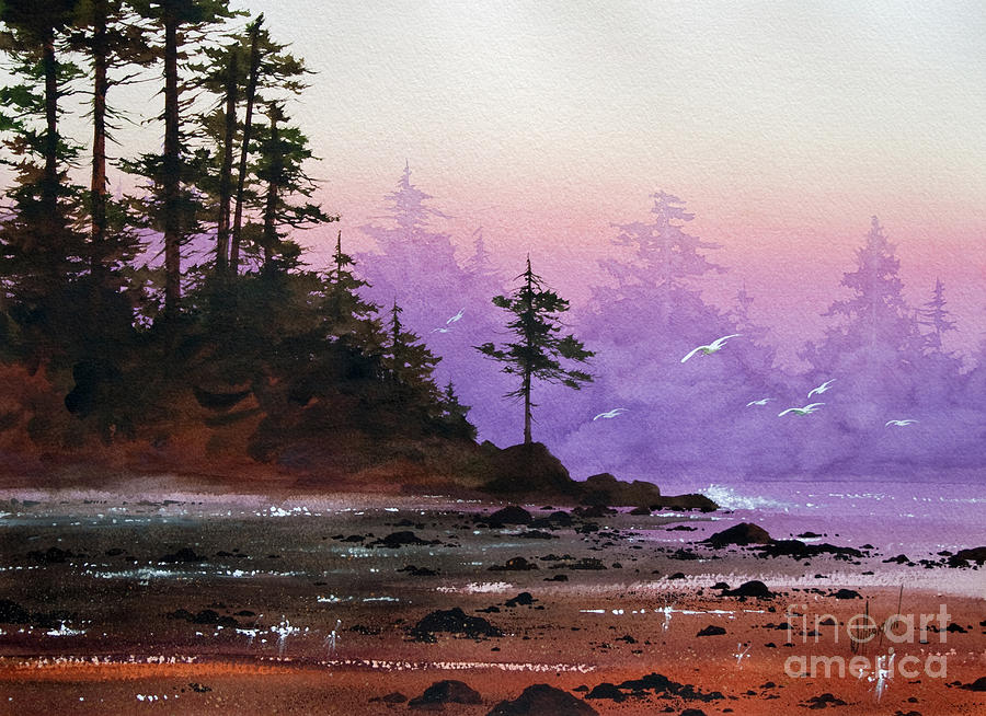Beach Sunset Painting - Serene Coast Sunset by James Williamson