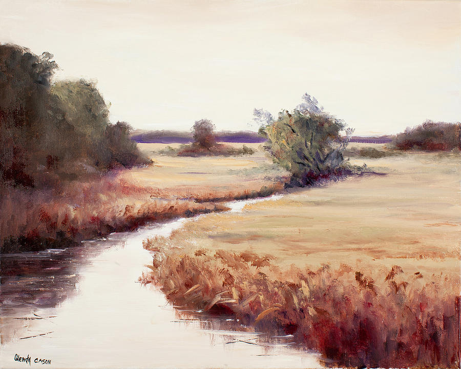 Serene Marshland Painting by Glenda Cason