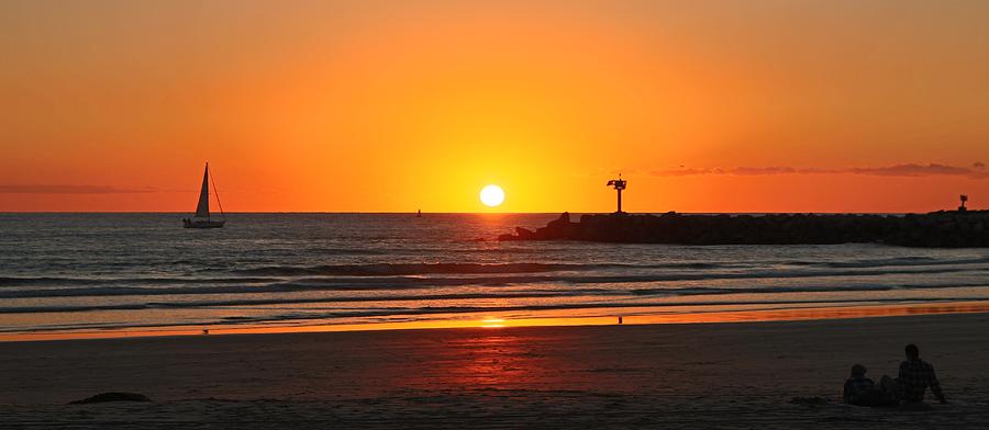 Ocean Sunset Photograph - Serene Ocean Sunset  by Christy Pooschke