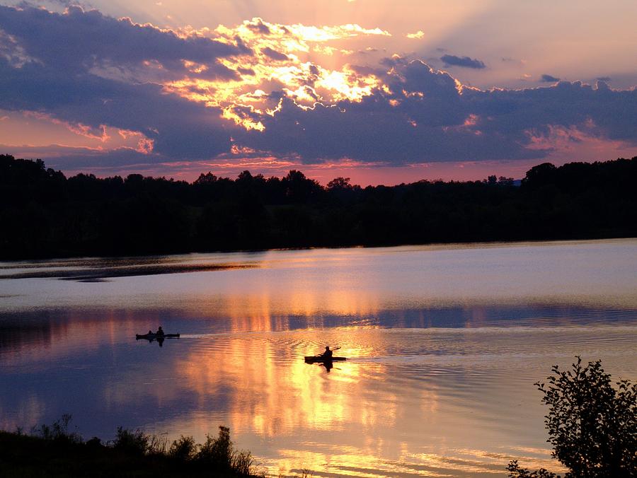 Sunset Over Water Photograph - Serene Sunset by John Turner