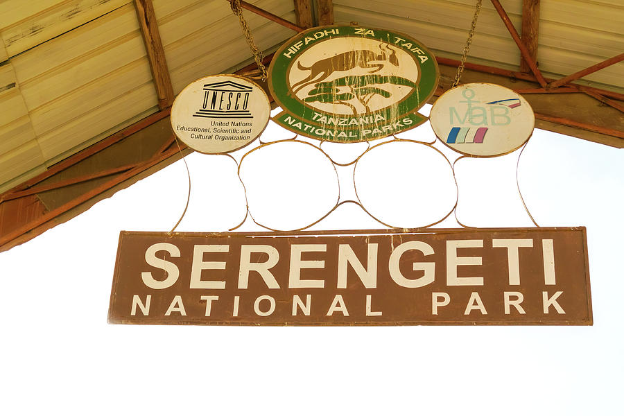 Serengeti National Park entrance sign Photograph by Marek Poplawski