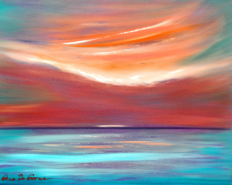 Serenity 2 - Abstract Sunset Painting by Gina De Gorna