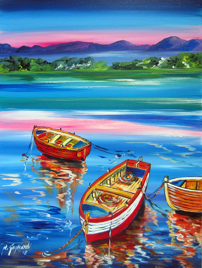 Serenity At Sunset Painting by Roberto Gagliardi