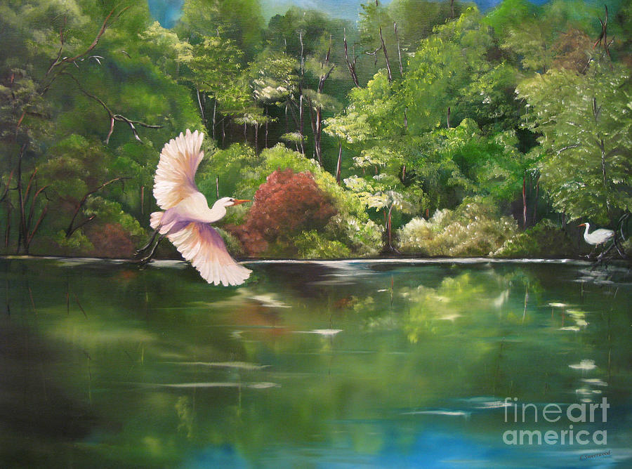 Heron Painting - Serenity by Carol Sweetwood