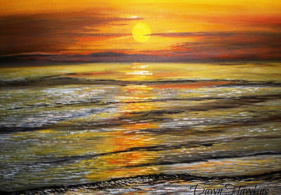 Sunset Painting - Serenity  by Dawn  Hawkins