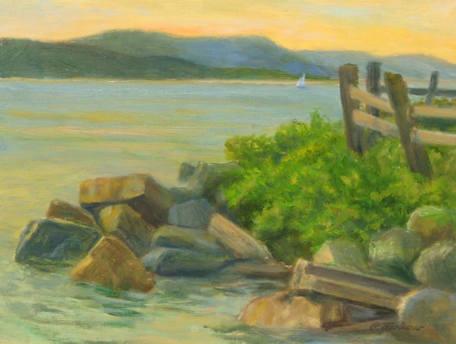 Nature Painting - Serenity on the Hudson by Phyllis Tarlow