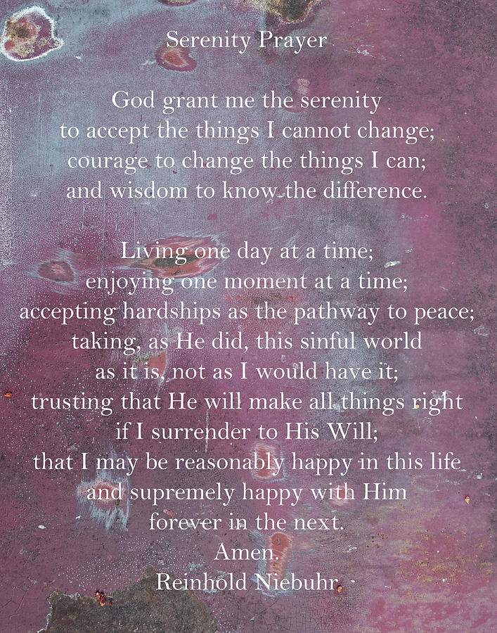 Serenity Prayer on Rusty Door Photograph by Denise Beverly