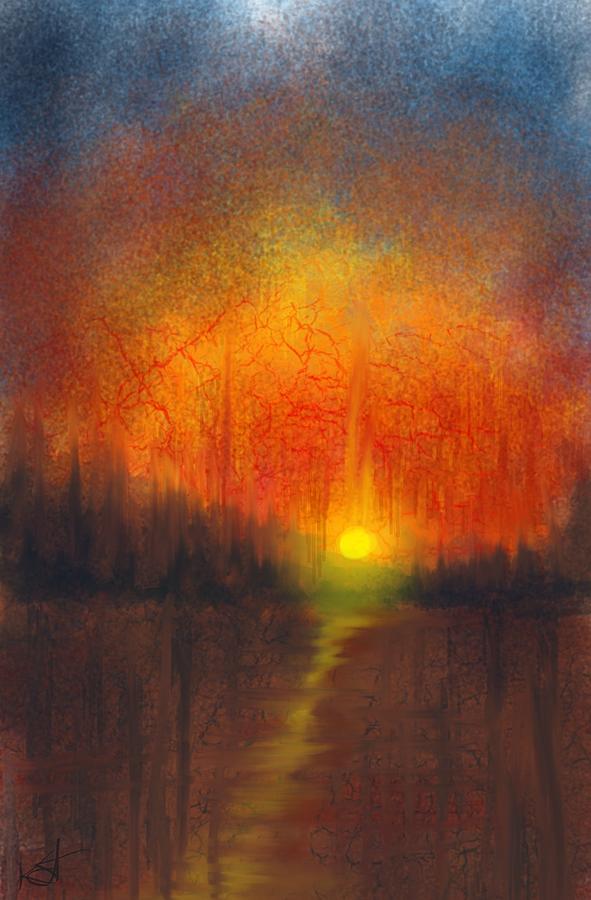Serenity sunset Digital Art by Kathleen Hromada