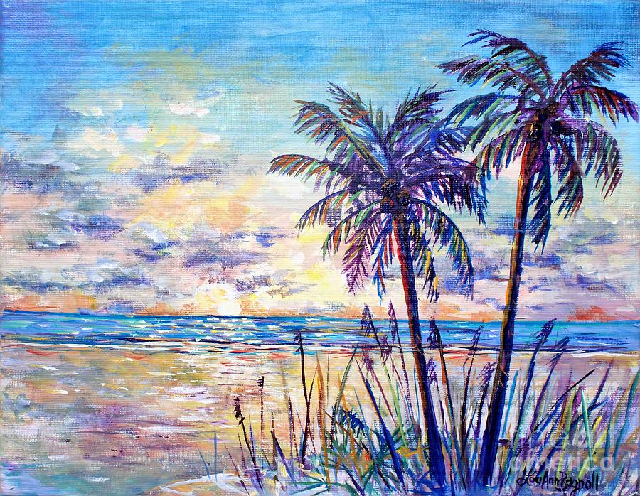 Serenity Under the Palms Painting by Lou Ann Bagnall