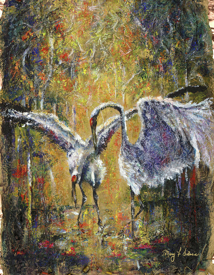 Crane Tapestry - Textile - Serenity With Each Sunrise by Mary Silvia