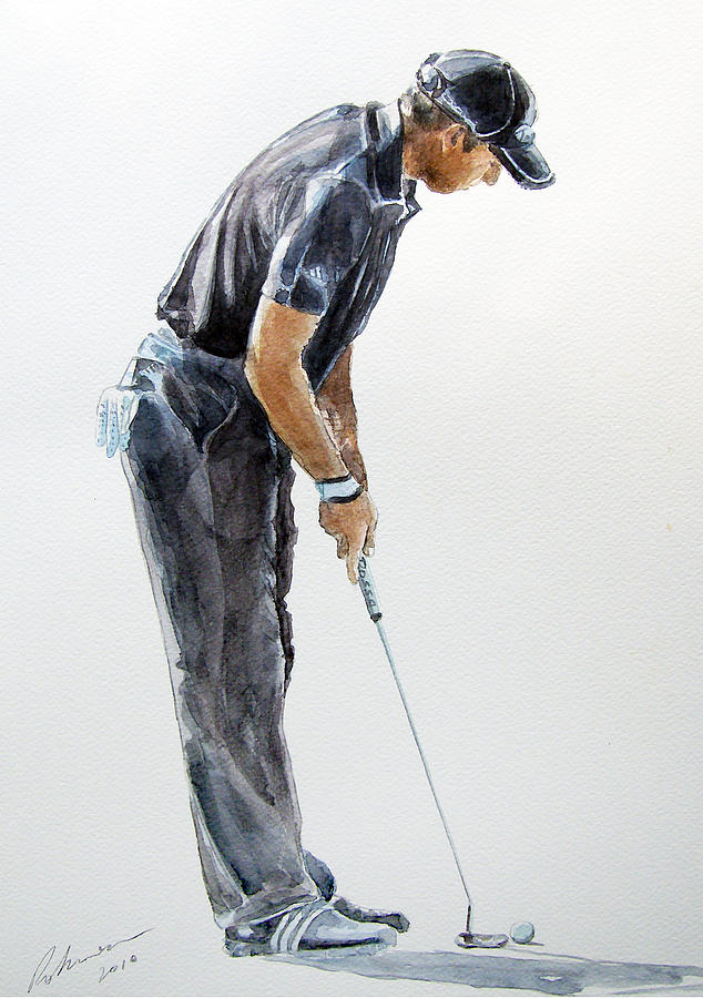 Sergio Garcia Painting - Sergio Garcia Watercolor by Mark Robinson