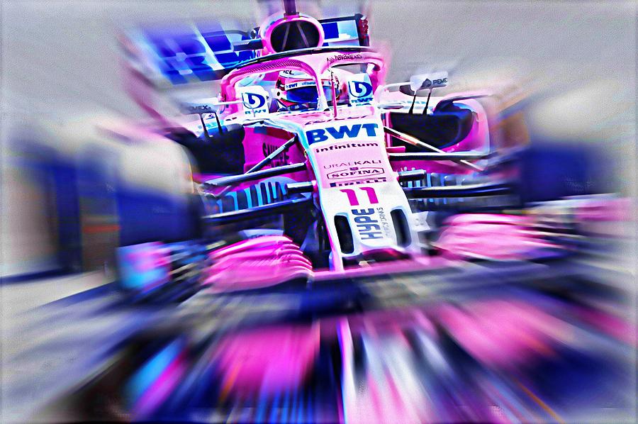 Force India Digital Art - SERGIO PEREZ - Formula One 2018 by Jean-Louis Glineur alias DeVerviers