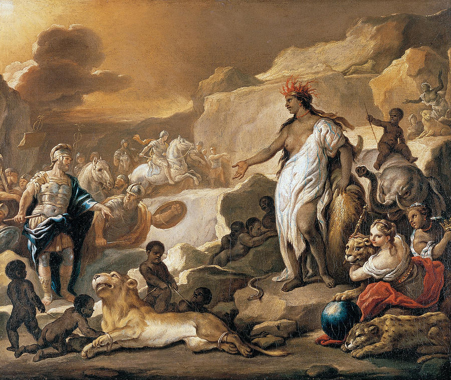Series of the Four Parts of the World. Africa Painting by Luca Giordano