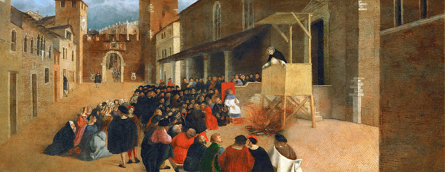 Sermon of Saint Dominic in Rencanati Painting by Lorenzo Lotto