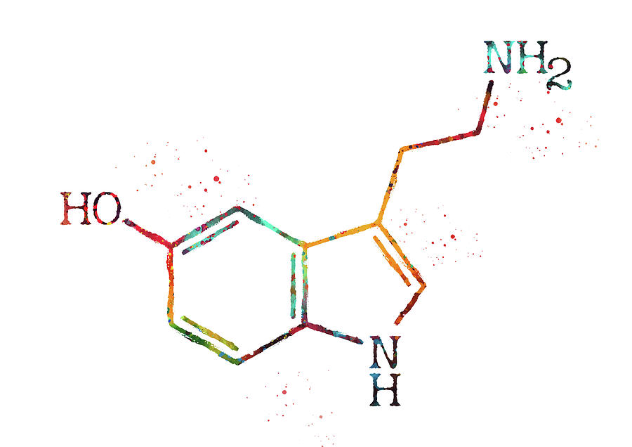 Serotonin Molecule 4 Digital Art By Erzebet S