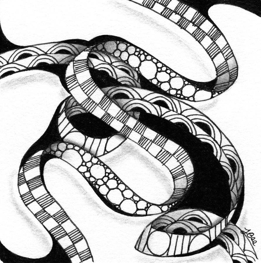 Serpent Ribbon Drawing by Jan Steinle